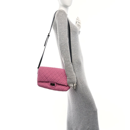 Easy Tweed Jumbo Reissue Messenger Flap Pink Black