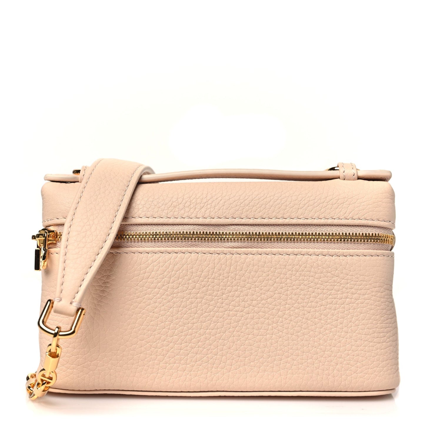 Grained Calfskin Extra Pocket Mini Pouch Creamed Honey