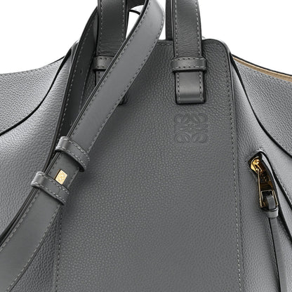 Grained Calfskin Small Hammock Shoulder Bag Asphalt