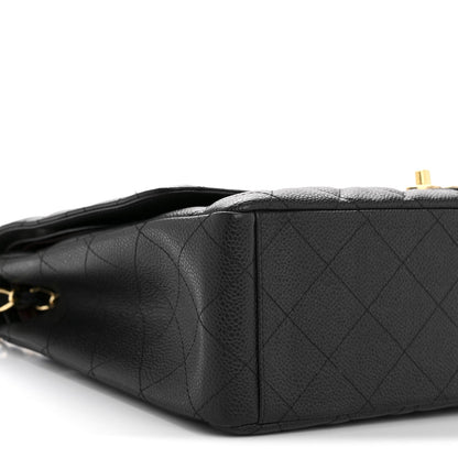 Caviar Quilted Maxi Double Flap Black