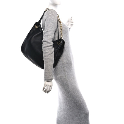 Nappa Maxi Vlogo Gate Hobo Bag Black