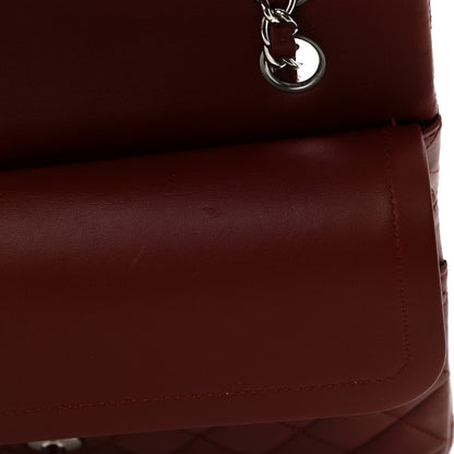 Lambskin Quilted Medium Double Flap Burgundy