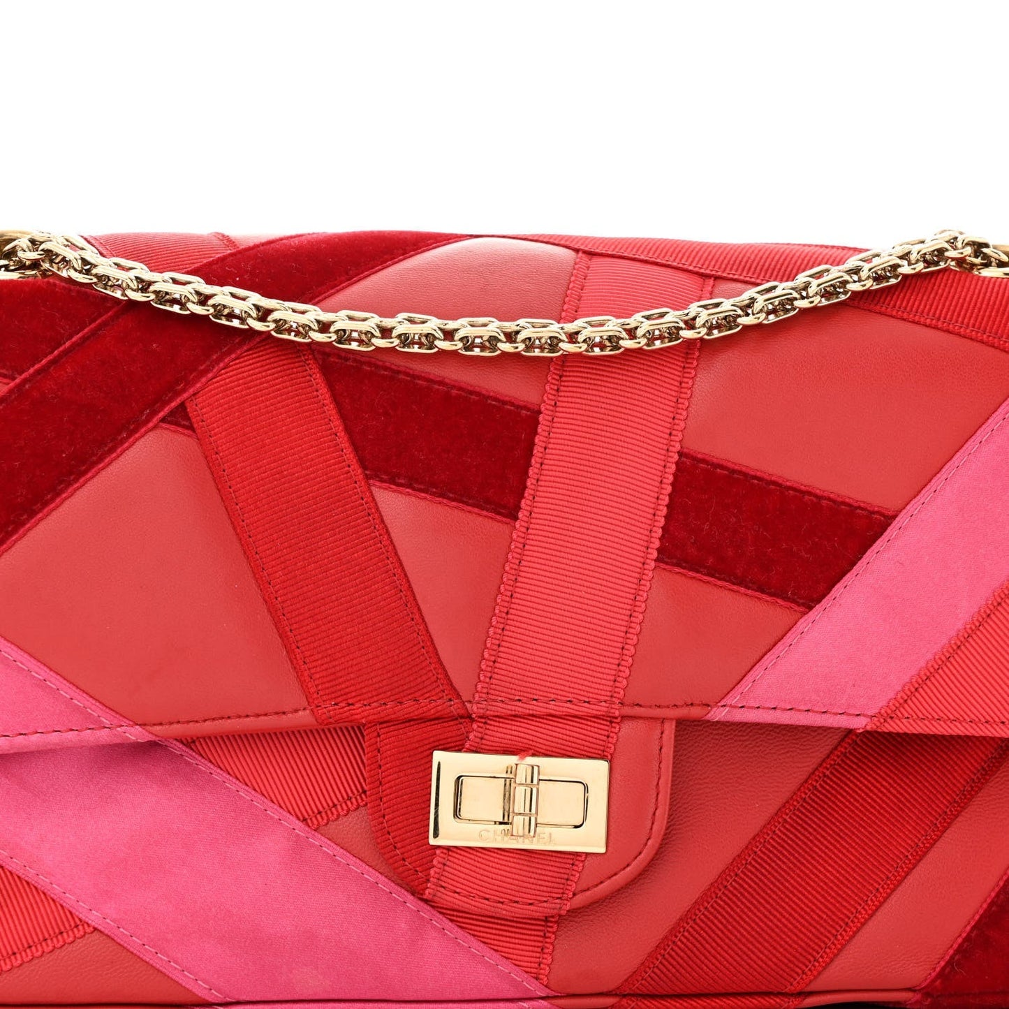 Lambskin Velvet Grosgrain Quilted 2.55 Reissue 225 Flap Red