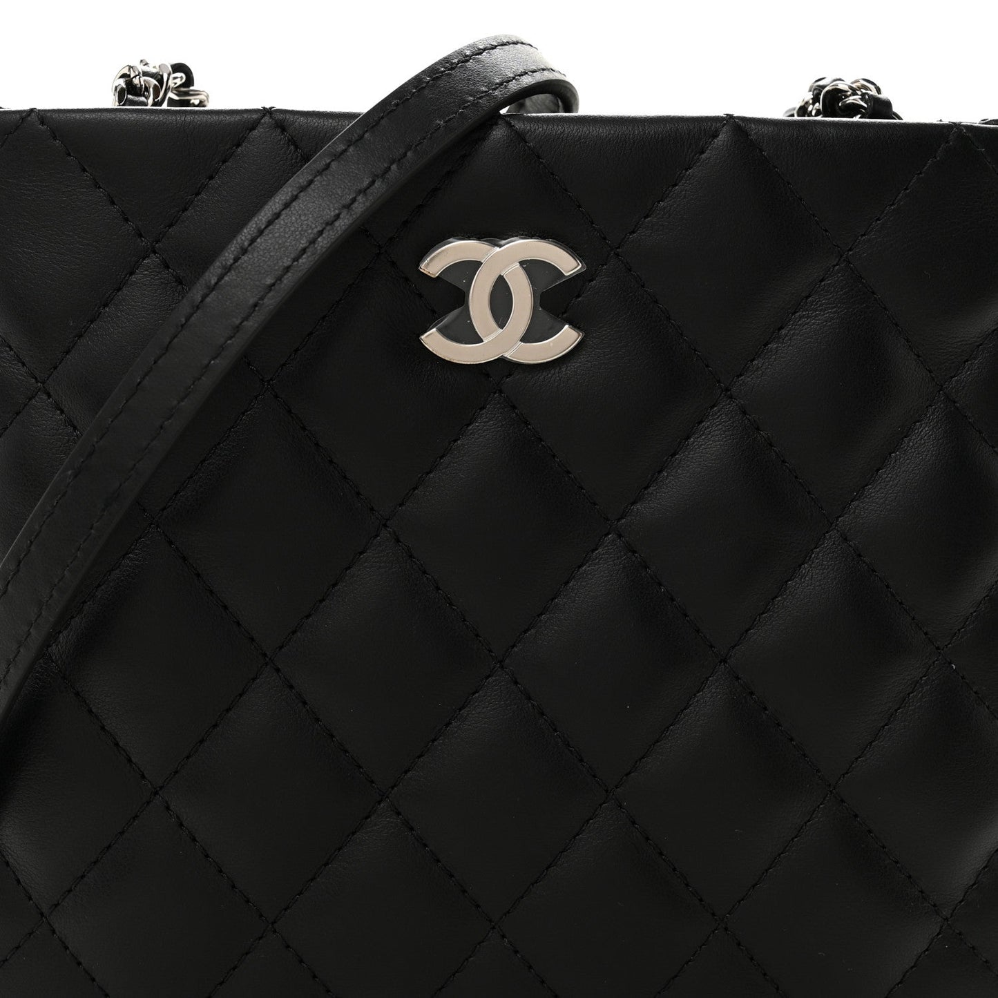 Lambskin Quilted Uniform Crossbody Bag Black