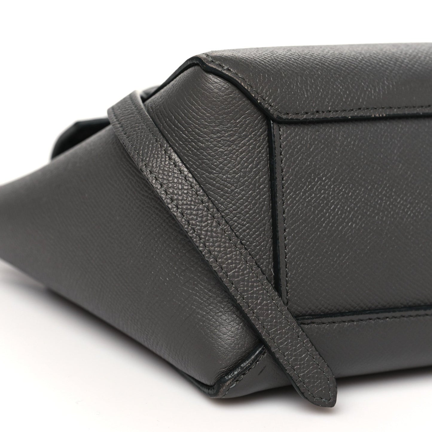 Grained Calfskin Nano Belt Bag Grey