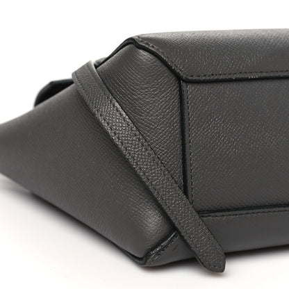 Grained Calfskin Nano Belt Bag Grey