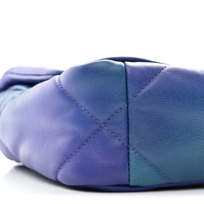 Tie Dye Calfskin Quilted Medium Chanel 19 Flap Blue Purple