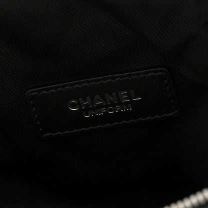 Lambskin Quilted Waist Belt Bag Black