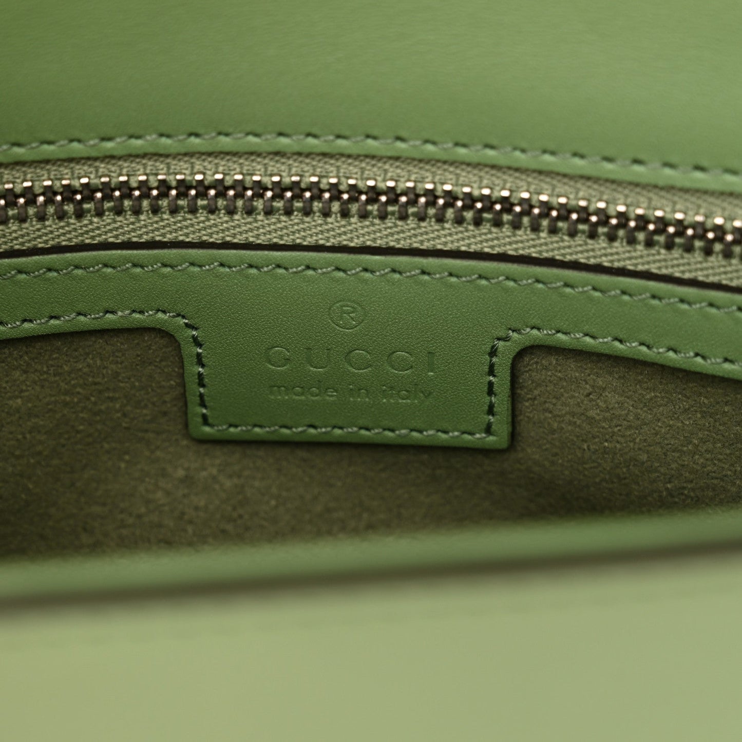 Senna Calfskin Petite GG Top Handle Shoulder Bag Green Soil Grass