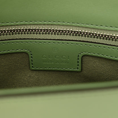 Senna Calfskin Petite GG Top Handle Shoulder Bag Green Soil Grass