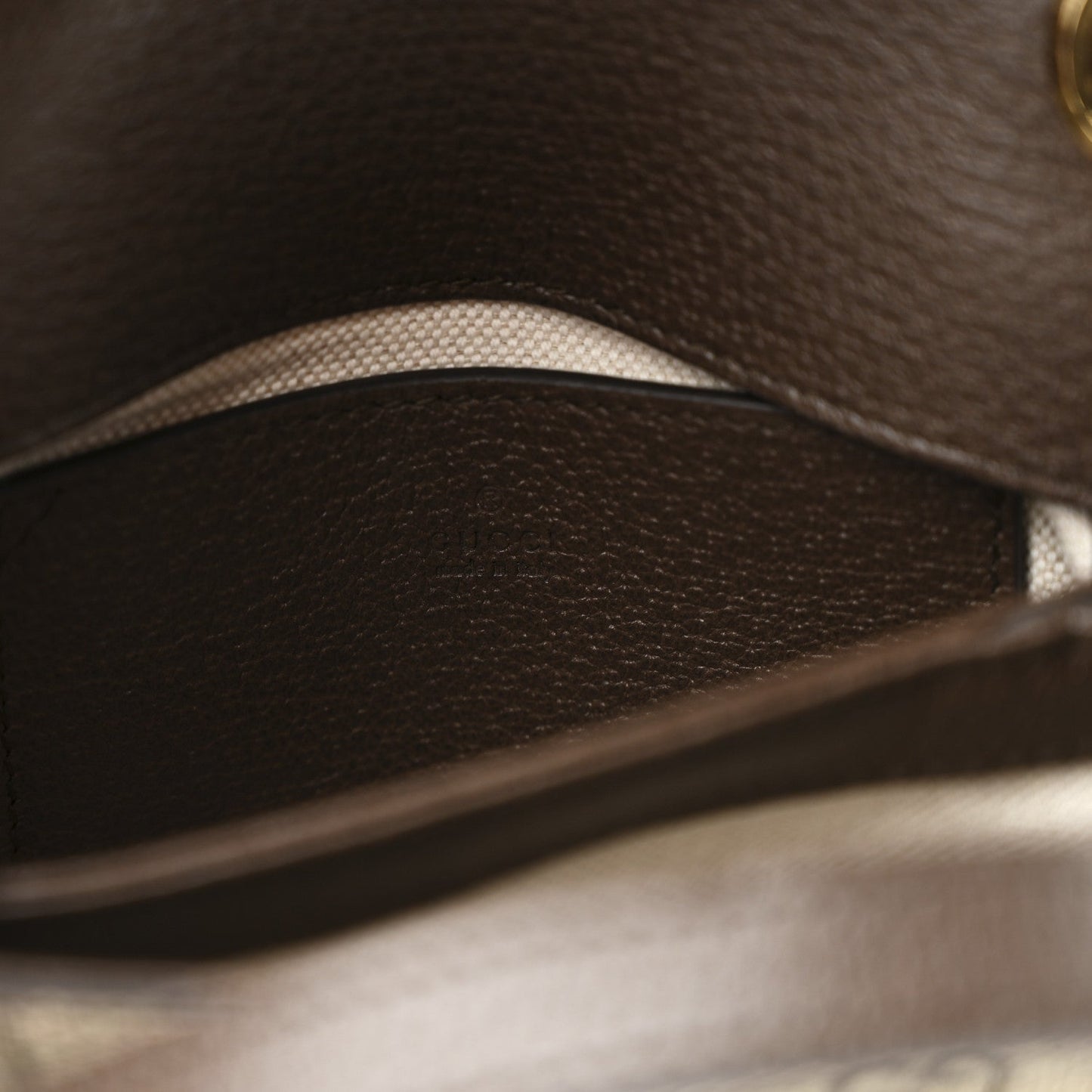 GG Supreme Monogram Textured Dollar Calfskin Mini Blondie Chain Shoulder Flap Bag Beige Ebony New Acero