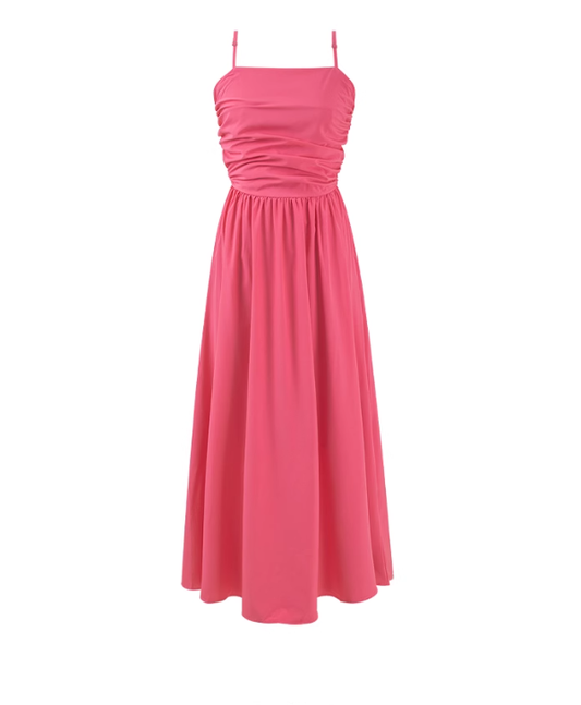 Hong Kong style suspender dress new style waist slimming long skirt temperament skirt R0155