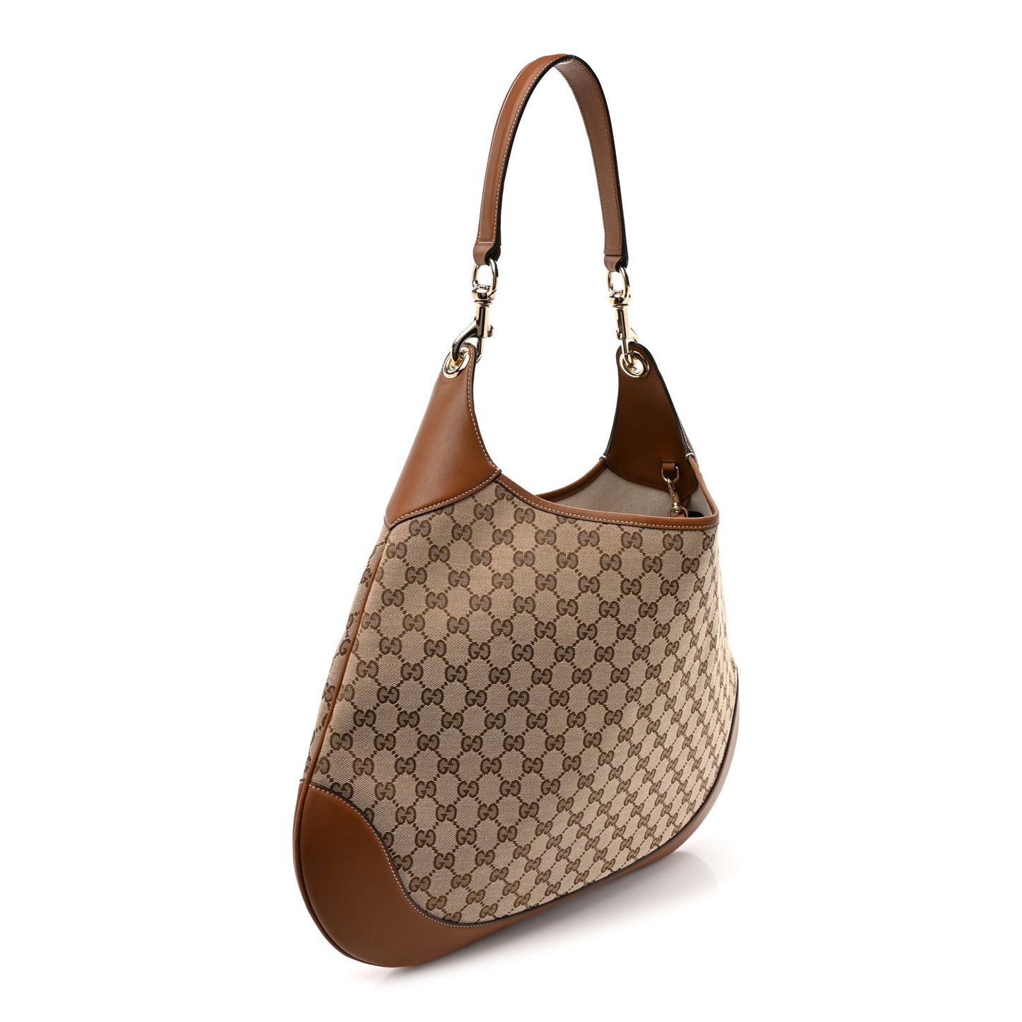 GG Supreme B Large Shoulder Bag Beige Dark Brown