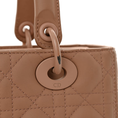 Ultra Matte Calfskin Cannage Medium Lady Dior Beige