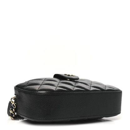 Caviar Quilted Chain Camera Bag Black