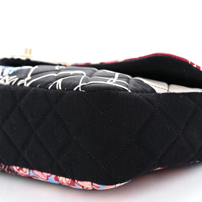 Fabric Quilted Patchwork Medium Flap Red Black Multicolor