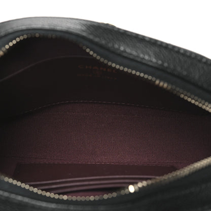 Caviar Quilted Chain Camera Bag Black