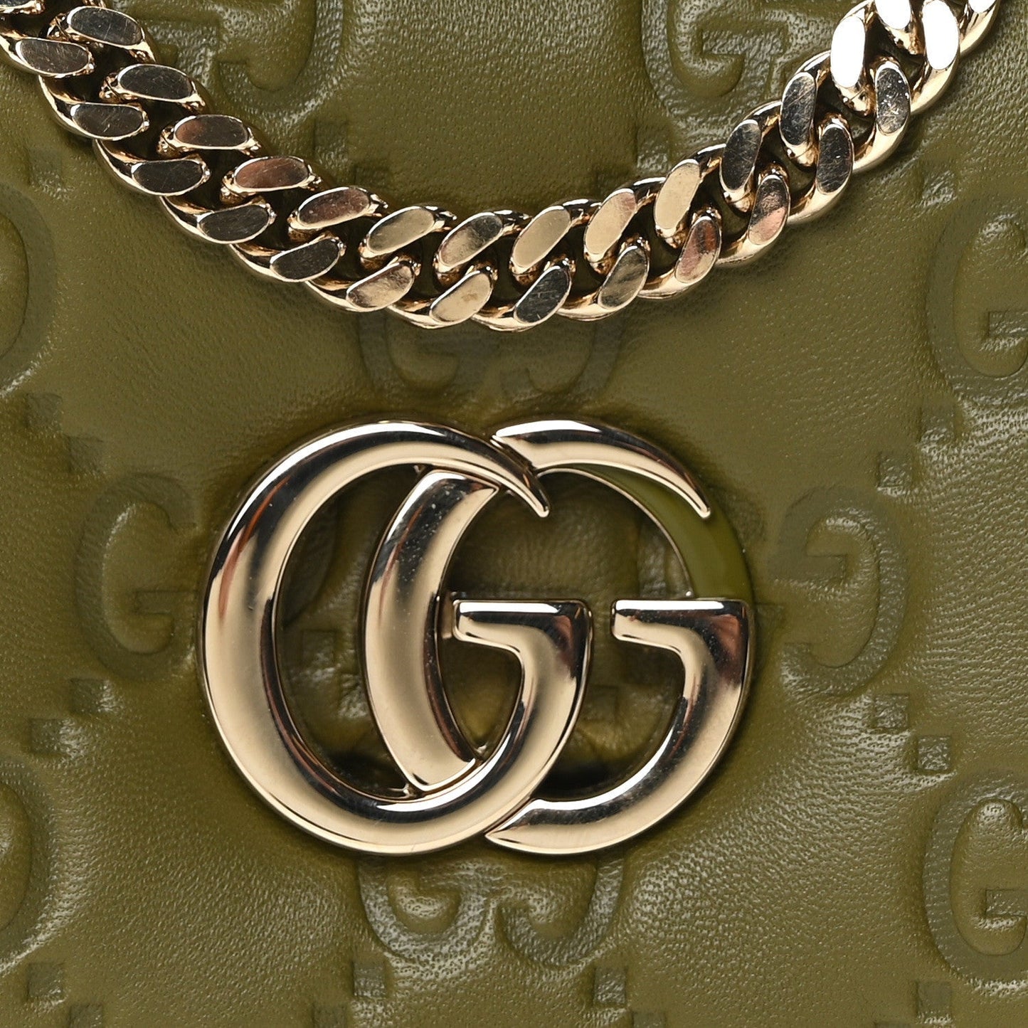 Lambskin Embossed Mini GG Milano Top Handle Shoulder Bag Green