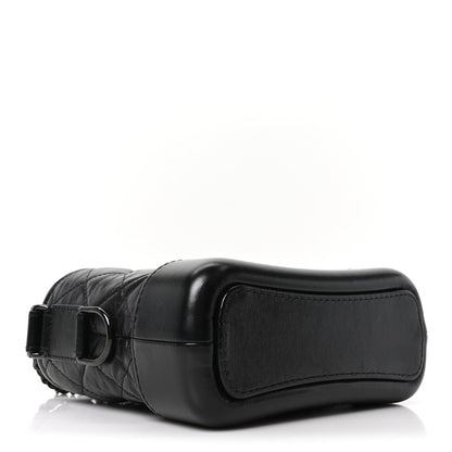 Aged Calfskin Quilted Small Gabrielle Hobo So Black