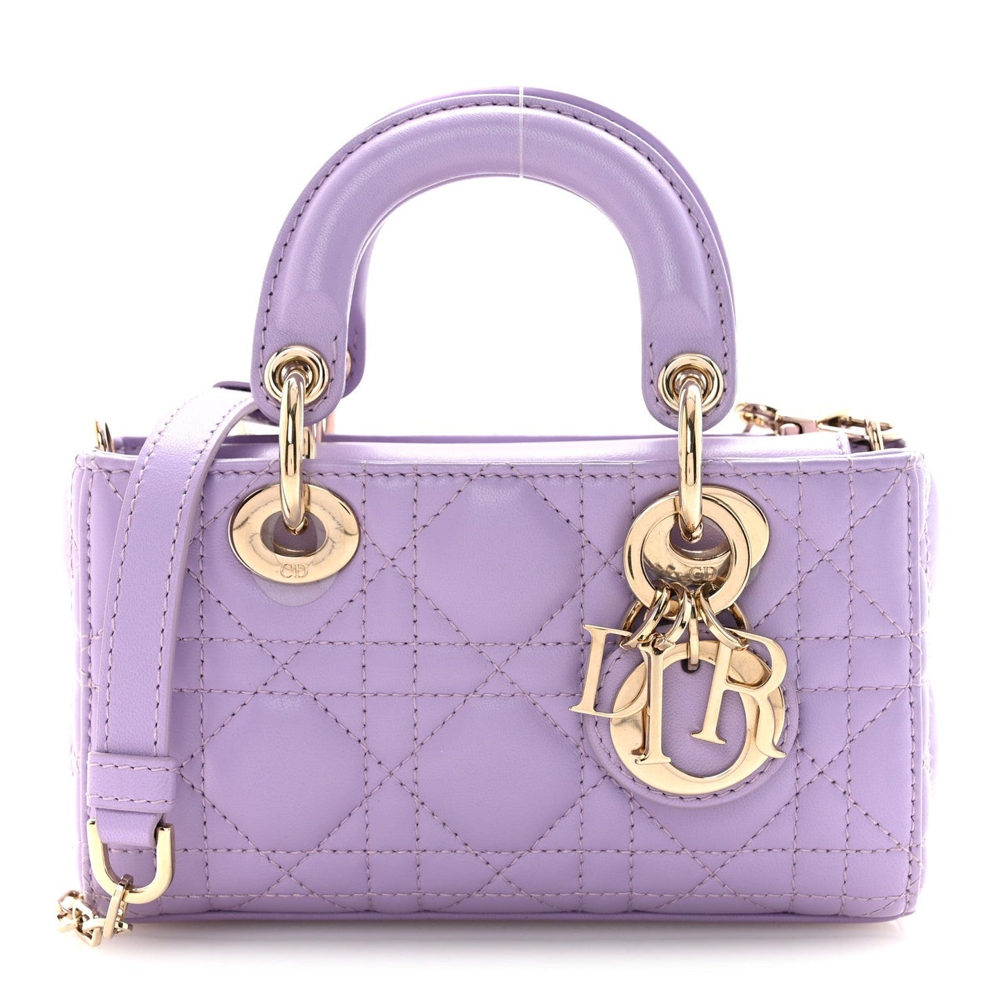 Lambskin Cannage Micro Lady D-Joy Lilas