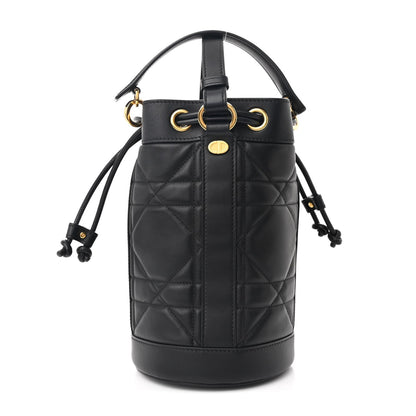 Calfskin Macrocannage Cannage Small Drawstring Backpack Black