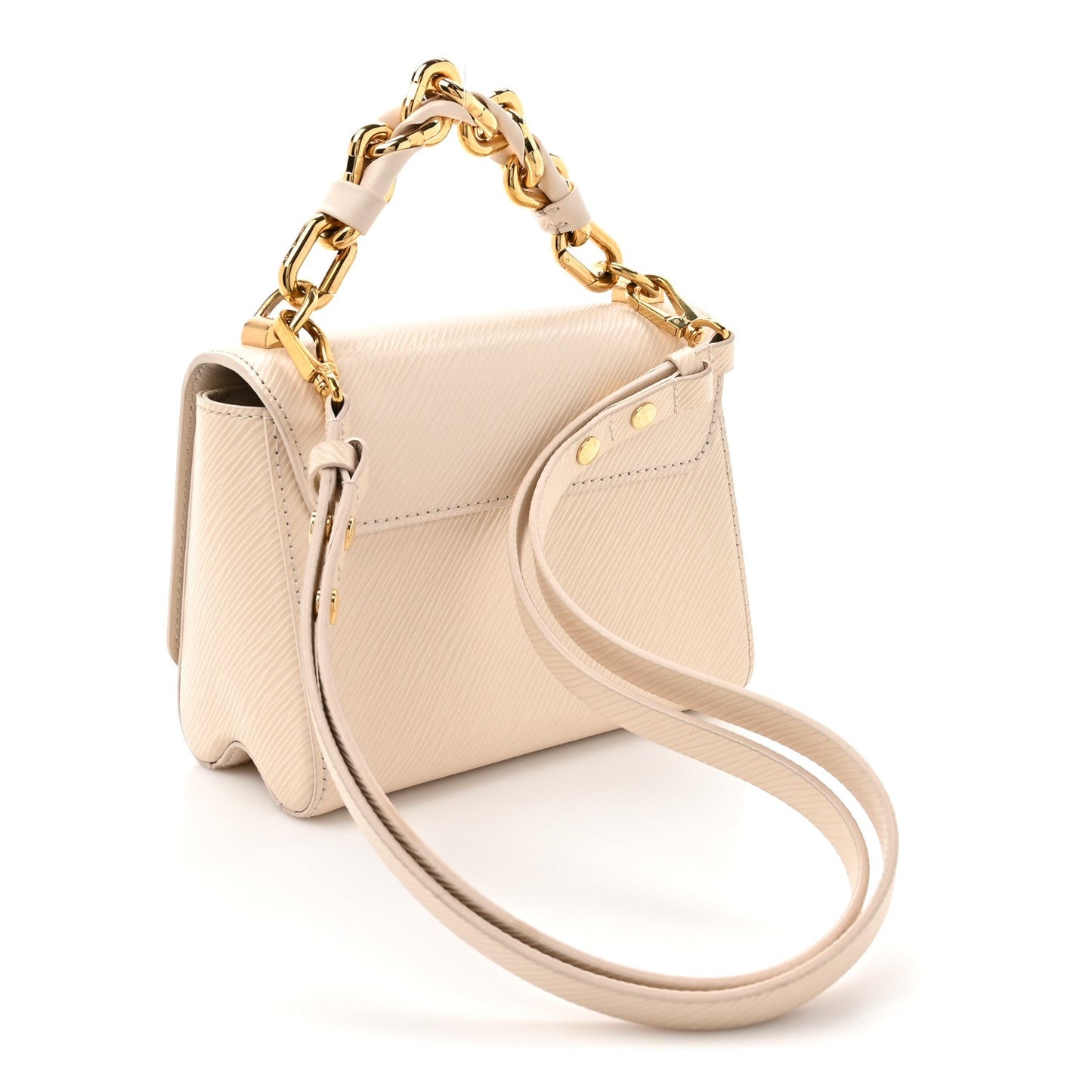 Epi Twist Braided Chain Shoulder Bag PM Quartz White