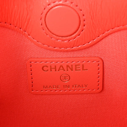 Shiny Lambskin Quilted Micro 31 Clutch With Chain Red