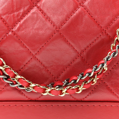 Aged Calfskin Quilted New Medium Gabrielle Hobo Red