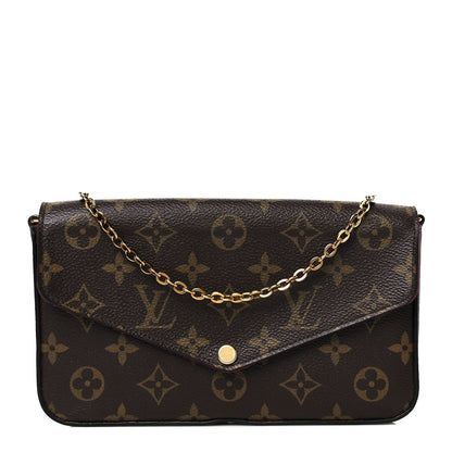 Monogram Pochette Felicie Chain Wallet Fuchsia