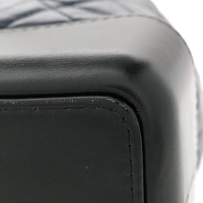 Aged Calfskin Quilted Gabrielle Backpack Navy Black