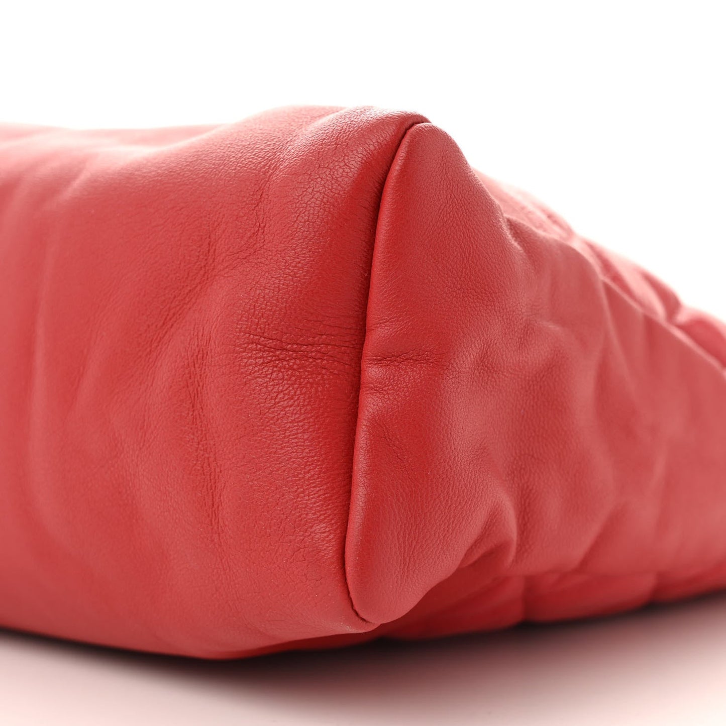 Shiny Crumpled Calfskin Quilted 31 Shopping Bag Red
