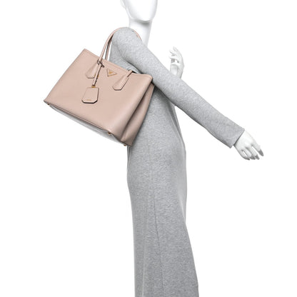 Saffiano Cuir Medium Double Bag Cipria