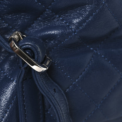 Calfskin Quilted Small Urban Spirit Backpack Blue