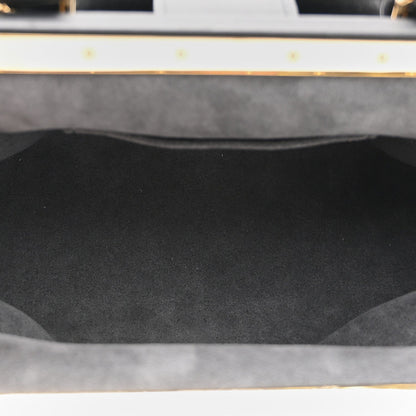 Calfskin Nanogram Embossed Clutch Black