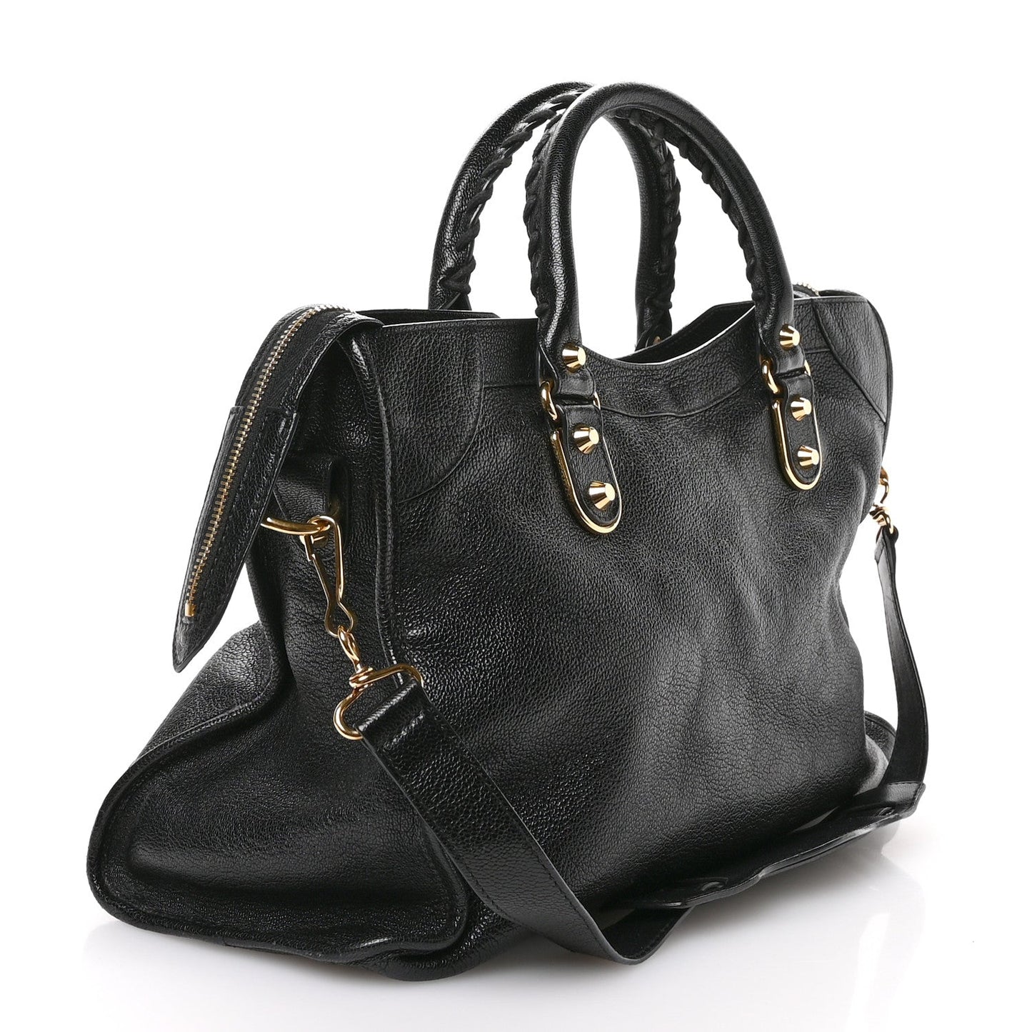 Chevre Gold Metallic Edge Hardware City Black