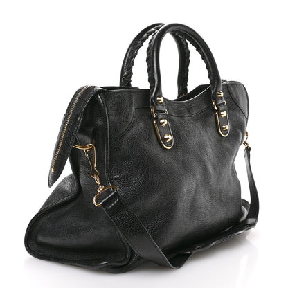 Chevre Gold Metallic Edge Hardware City Black