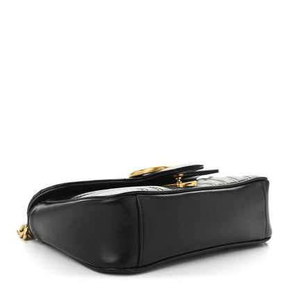 Calfskin Matelasse Small GG Marmont Shoulder Bag Black