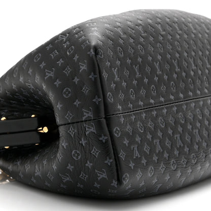 Calfskin Nanogram Embossed Clutch Black