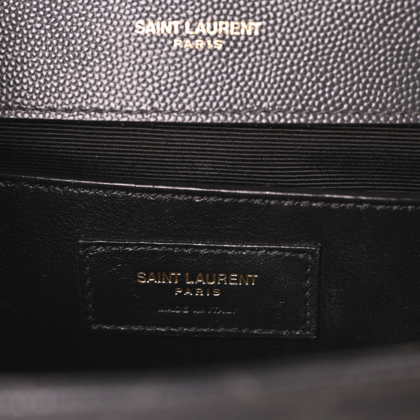 Grain De Poudre Textured Mixed Matelasse Triquilt Medium Monogram Satchel Dark Smog
