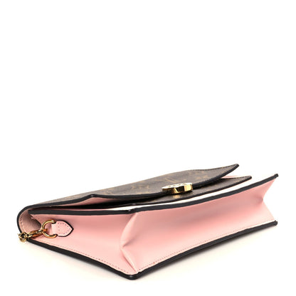 Monogram Flore Chain Wallet Rose Ballerine