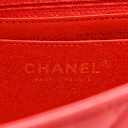 Lambskin Quilted Mini Square Flap Red