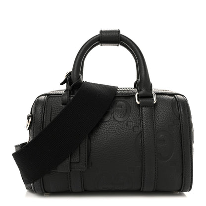 Piuma Calfskin Jumbo GG Embossed Mini Duffle Bag Black