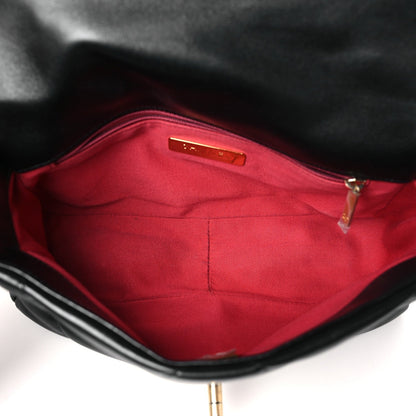 Lambskin Quilted Medium Chanel 19 Flap Black