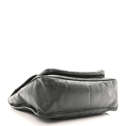 Crinkled Calfskin Matelasse Monogram Medium Niki Chain Satchel Storm