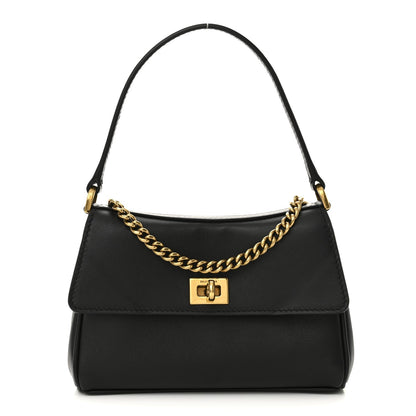 Natural Smooth Calfskin Nano Rodeo Top Handle Handbag Black