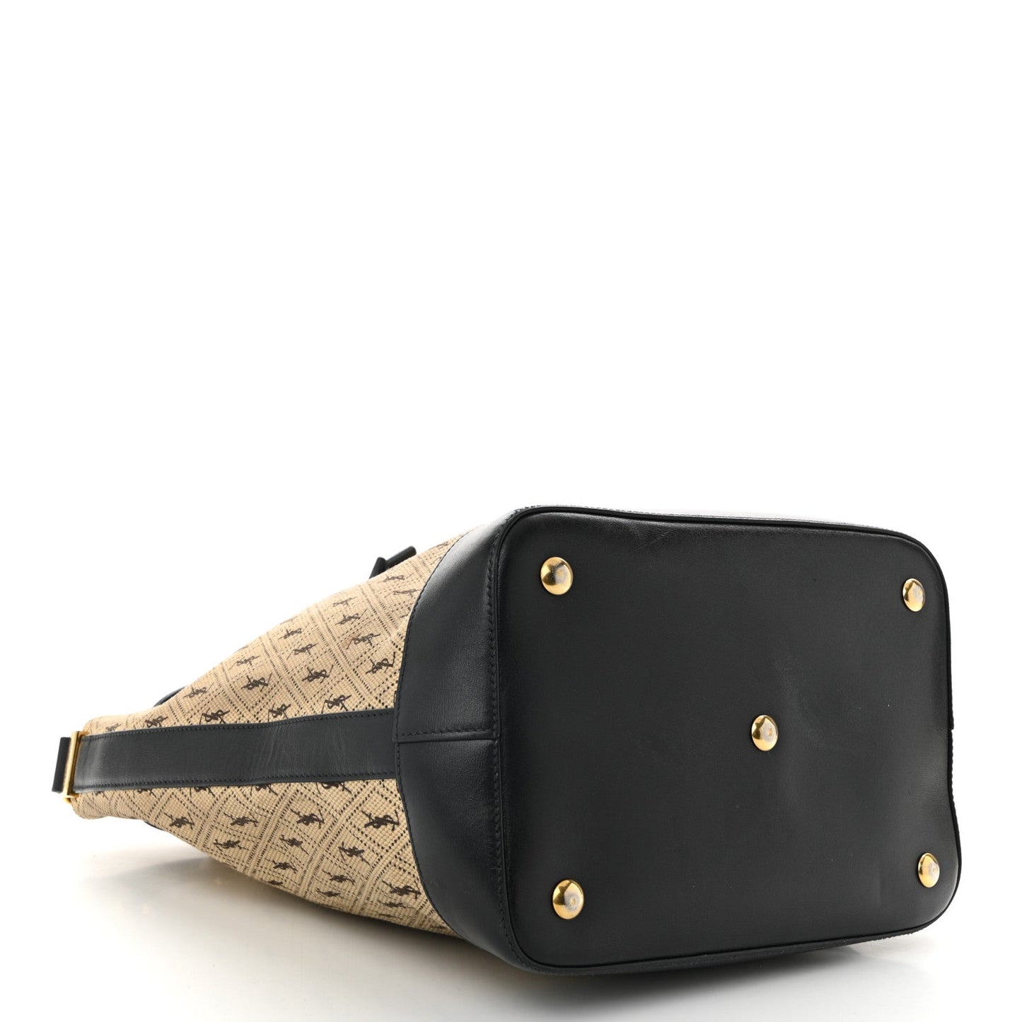 Canvas All-Over Monogram Bucket Bag Black