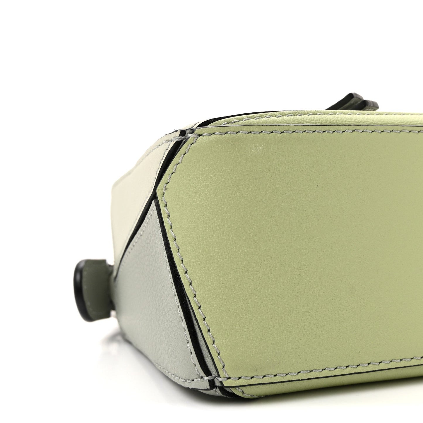 Calfskin Mini Puzzle Bag Ash Grey Light Celadon