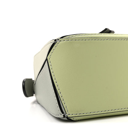 Calfskin Mini Puzzle Bag Ash Grey Light Celadon