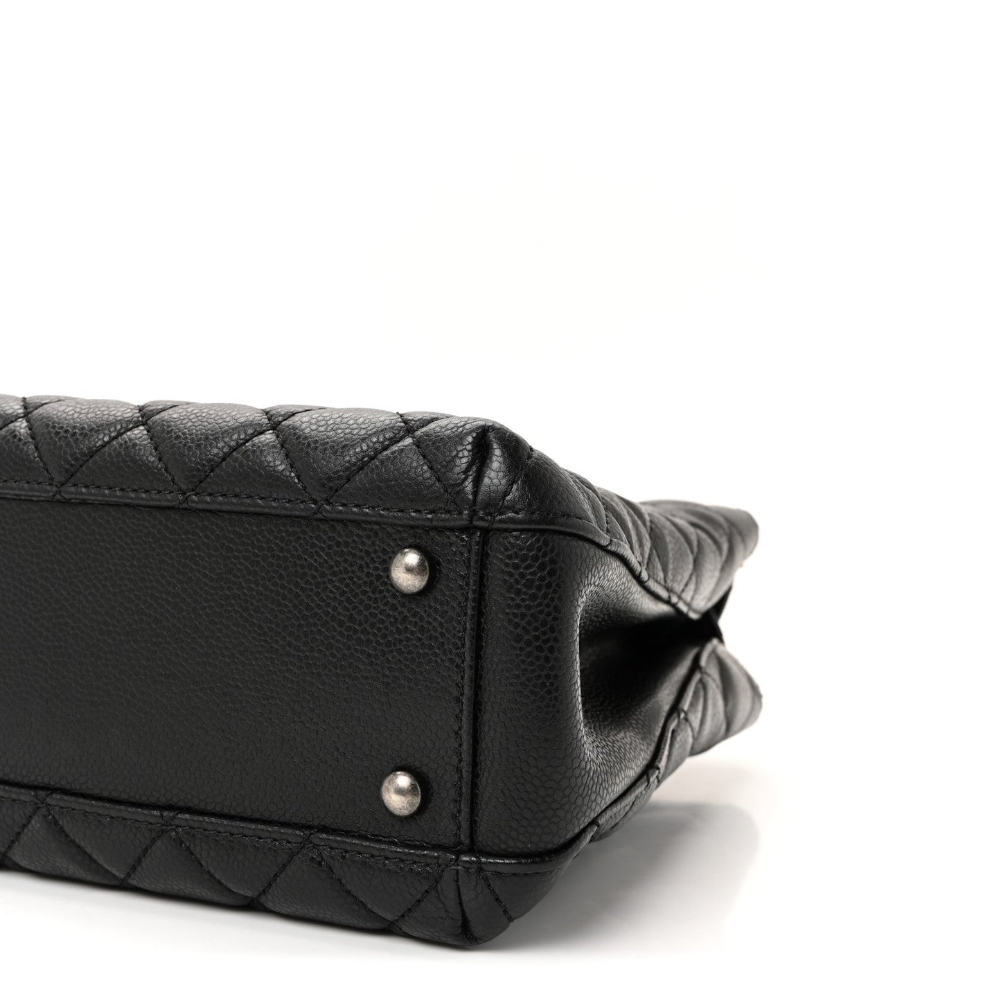 Caviar Quilted Small City Shopping Tote Black