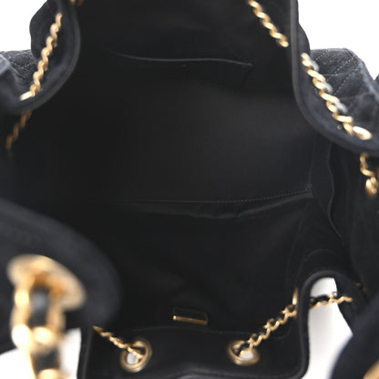 Suede Quilted Small Chanel 25 Handbag Black